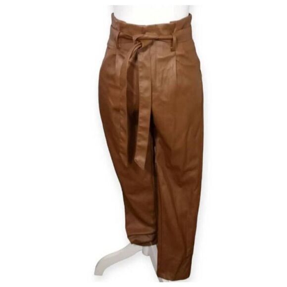 LUCY PARIS COGNAC ALAINA FAUX LEATHER PANTS SZ.XS EUC.  GORGEOUS PANTS IN EXCELL - Picture 5 of 10